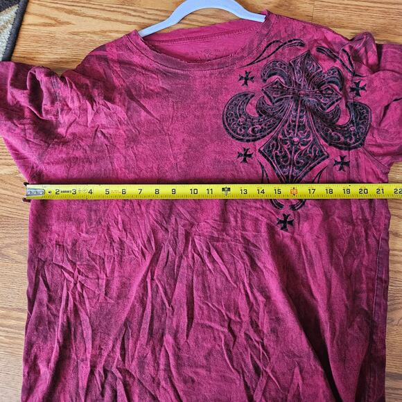 Affliction Lost Souls Red Cross T Shirt Size Mens XL - Picture 5 of 6